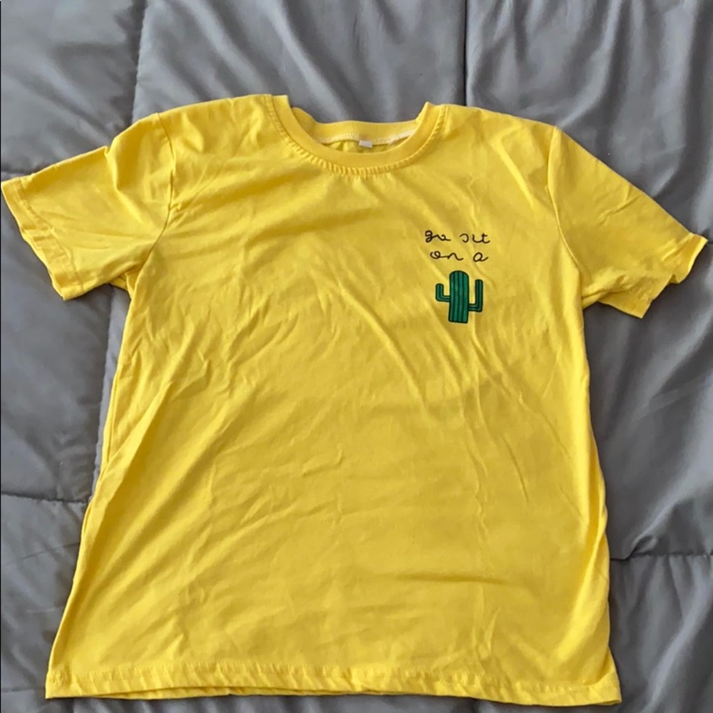 Yellow “ go sit on a cactus “ t-shirt